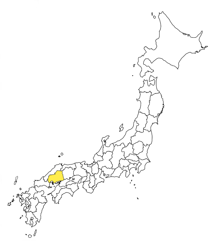 Map detailing Hiroshima Prefecture