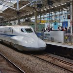 The bullet train luggage area is a great place to store luggage in Japan while you are travelling long distances