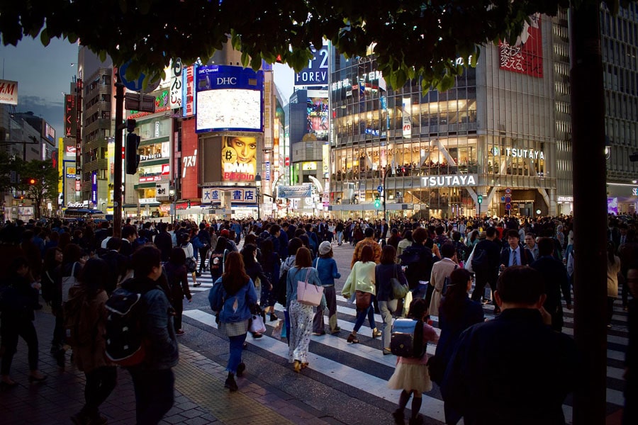 Shibuya Crossing can be chaotic with thousands of people crossing the street at the same time