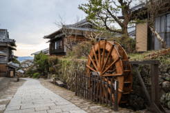 The streets of Magome juku, Gifu Prefecture are rustic and beautifully restored