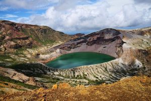 Okama Crater on the border of Yamagata and Miyagi Prefecture