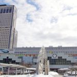Sapporo Station in the winter with Sapporo T38 to the left.