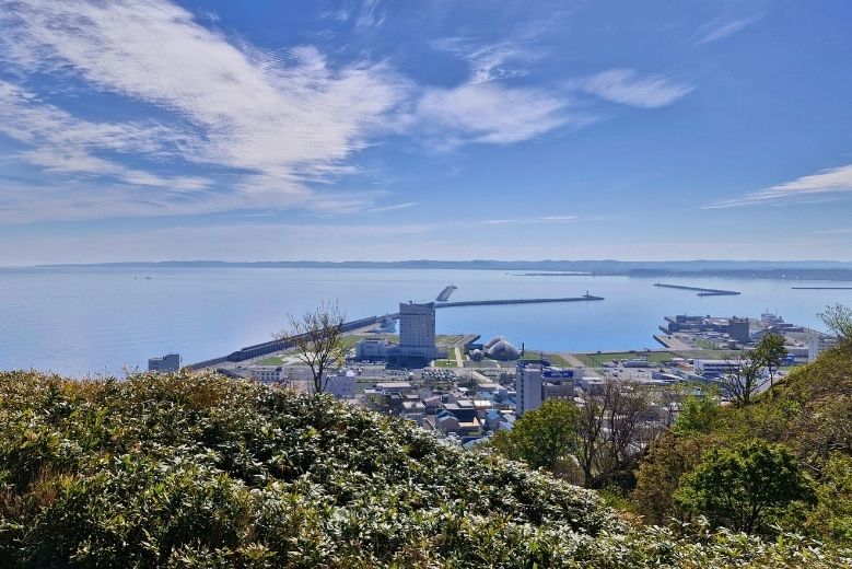 Wakkanai port on a beautiful morning, seen from Wakkanai Park