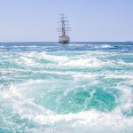 Naruto Whirlpools, formed on the Naruto Strait, Tokushima Prefecture