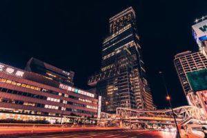 The Abeno Harukas in Osaka Prefecture at night