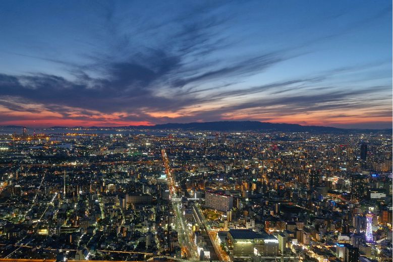Night view of Osaka as seen from the Abeno Harukas