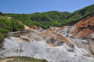 View of the main area of Jigokudani Hell Valley