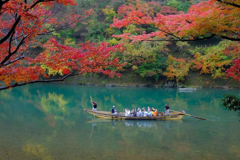 Katsura River in Kyoto during the autumn
