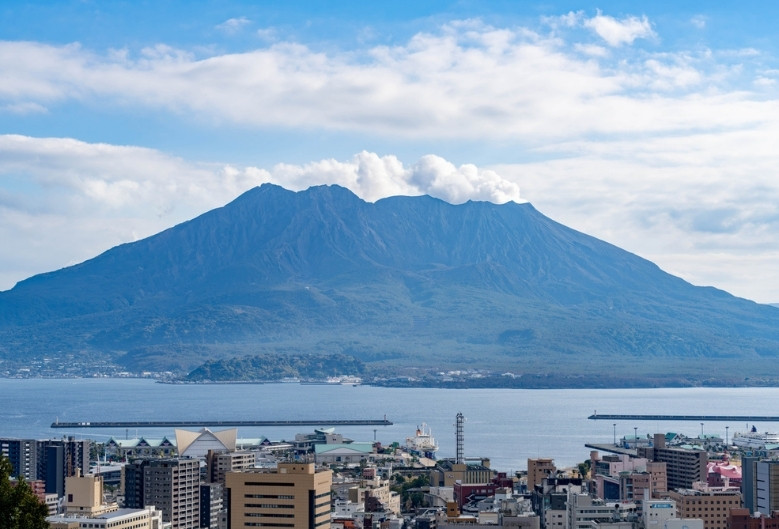 Sakurajima is one of the most active volcanoes in Japan