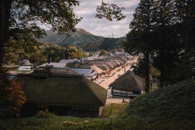 The main street of Ouchijuku in Fukushima Prefecture