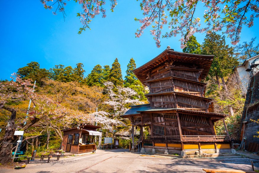 The spiraling wooden hall of Sazaedo Temple