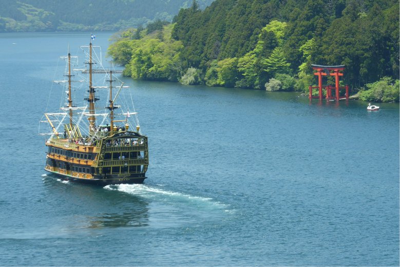 The Hakone Sightseeing cruise on Lake Ashinoko