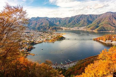 Lake view of Kawaguchiko from Kawaguchiko Tenjoyama Park