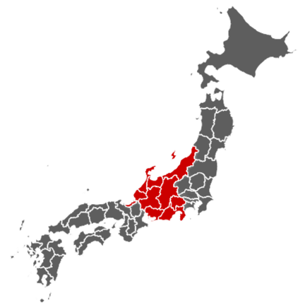 Map of Chubu Region