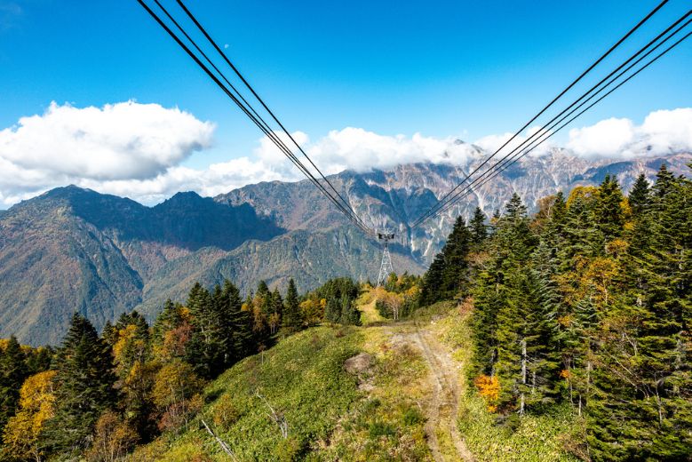 The view from the top of Shinhotaka Ropeway in Gifu Prefecture