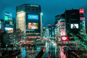 A rainy night in Tokyo